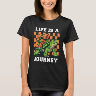 Life Is A Journey Women Black T Shirt