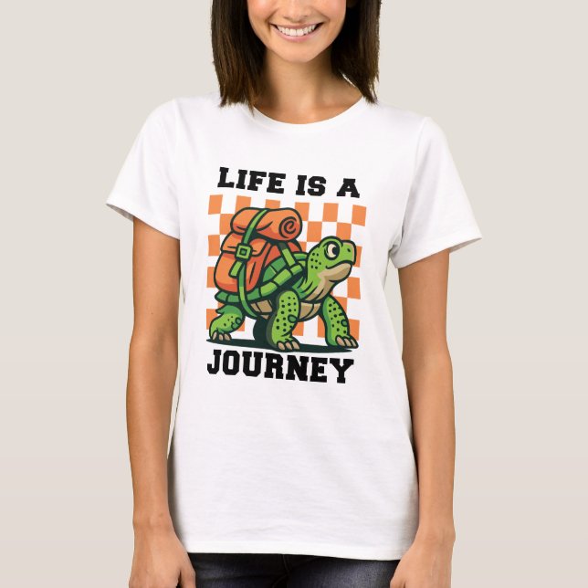Life Is A Journey Women White T Shirt (Framsida)