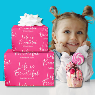 Life is Beautiful Bloggvarumärke Webbplats Rosa Presentpapper