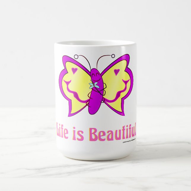 Life Is Beautiful Butterfly Kaffemugg (Center)