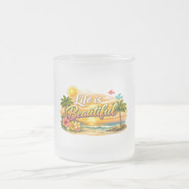 Life is Beautiful Tropical Mug Frostad Glasmugg
