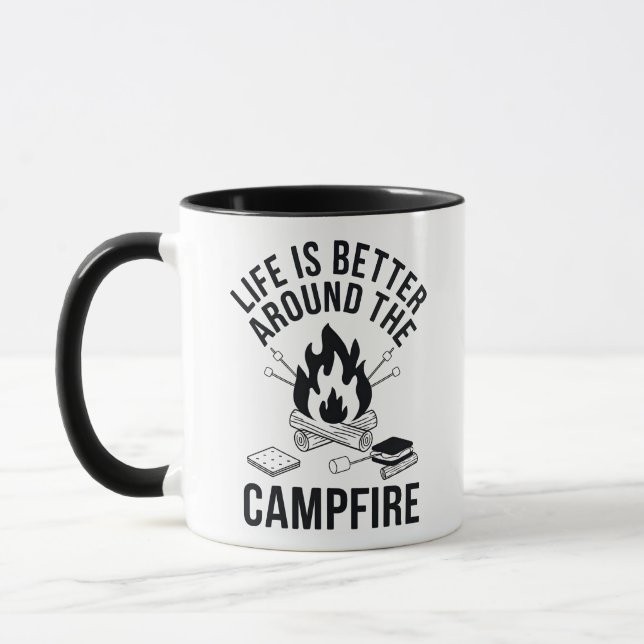 Life Is Better Around The Campfire Design Mugg (Vänster)