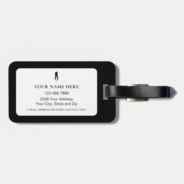 Life Is Better at Tee Time Personalized Golfer Bagagebricka (Baksida Vågrät)