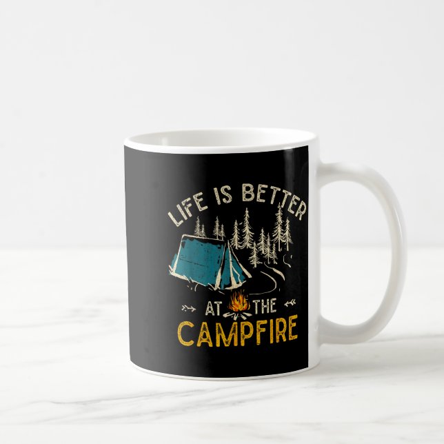 Life Is Better At The Campfire Funny Camper Camp C Kaffemugg (Höger)