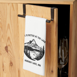 Life is Better At the Lake Custom Kökshandduk