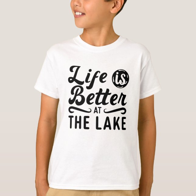 Life Is Better At The Lake Wakeboarding Wakeboard T Shirt (Framsida)