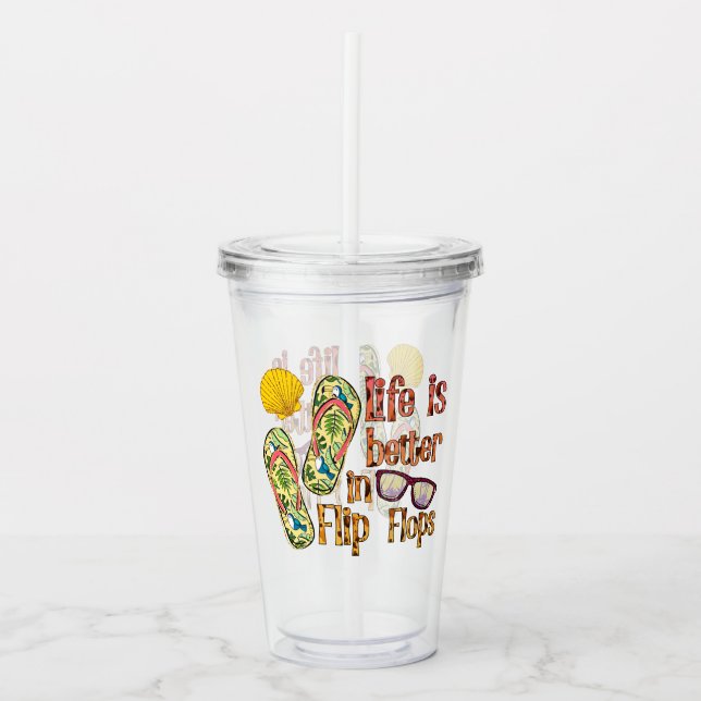 Life is Better in Flip Flops | Summer Vibes Take Away Mugg (Framsida)