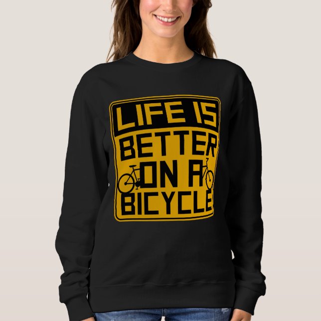 Life is Better on a Bicycle Cycling Quote Sport T Shirt (Framsida)