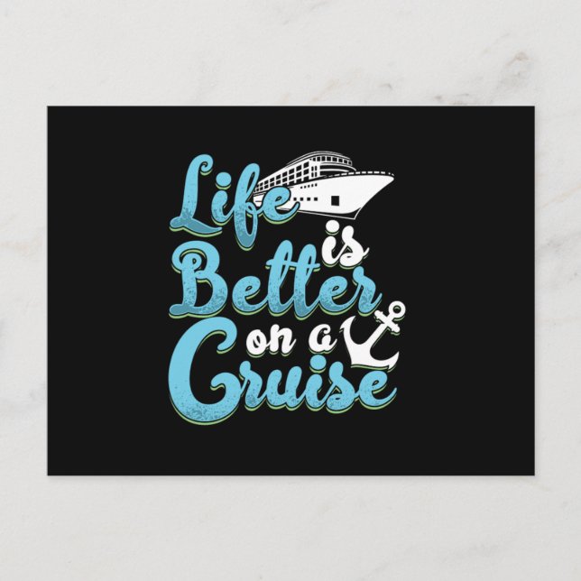 Life Is Better On A Cruise Anchor Cruise Ship Crui Vykort (Framsida)