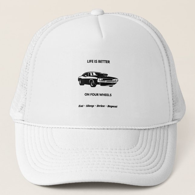 Life Is Better On Four Wheels Cap Keps (Framsida)
