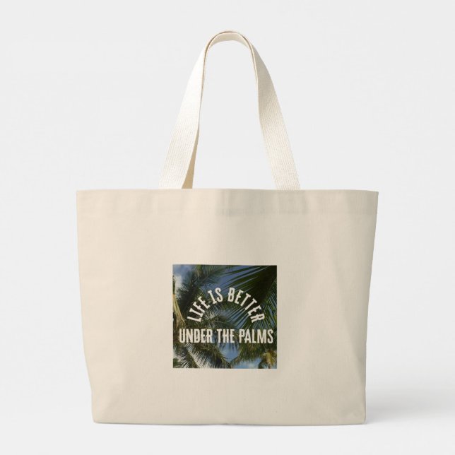 "Life is Better Under the Palms" Jumbo Tote Tygkasse (Baksida)