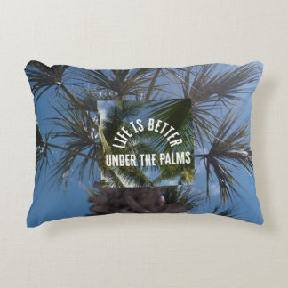 “Life Is Better Under the Palms” Throw Pillow  Prydnadskudde