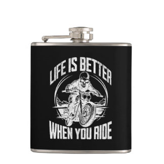 Life is Better When You Ride Motorcycle Skull Fickplunta