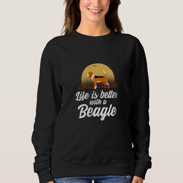 Life is better with a beagle dog lover Novelty Tee (Framsida)