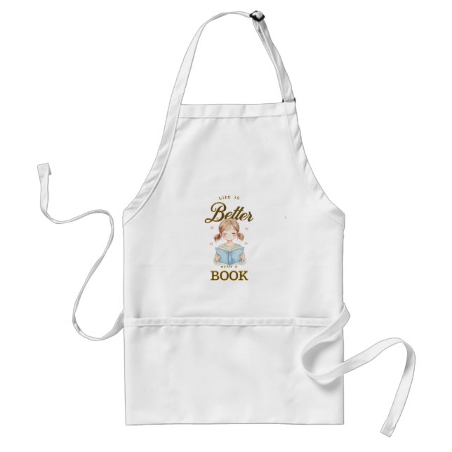 Life is Better with a Book Apron Förkläde (Framsidan)