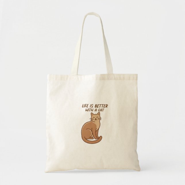 Life Is Better With a Cat – Cute Cat Lover Design Tygkasse (Framsidan)