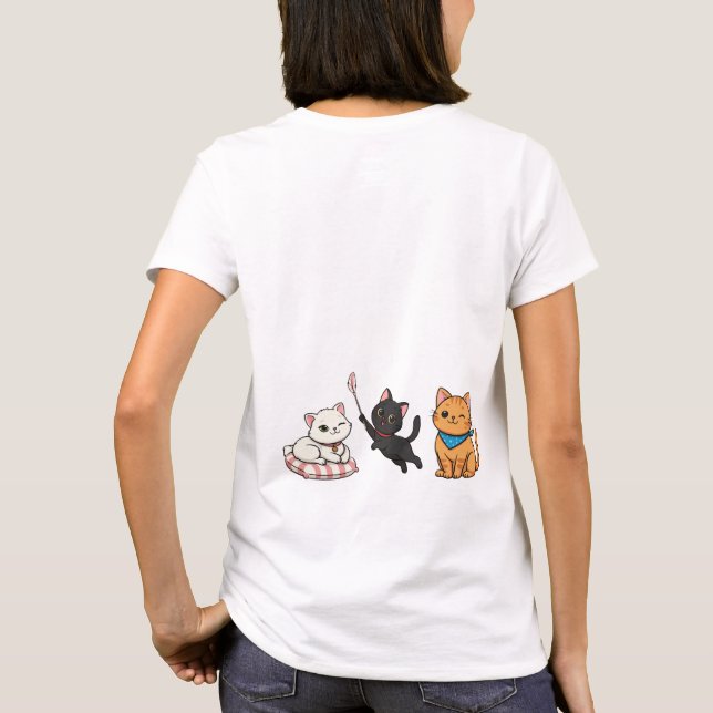 Life Is Better With a Cat! T Shirt (Baksida)
