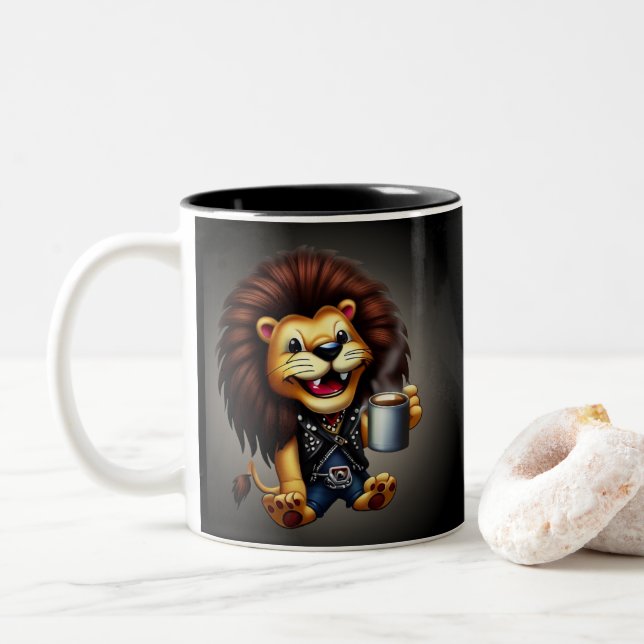 LIFE IS BETTER WITH A COFFEE, LION Två-Tonad MUGG (Med munk)