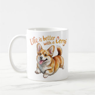 Life Is Better With A Corgi Funny Coffee Mug Corgi Kaffemugg