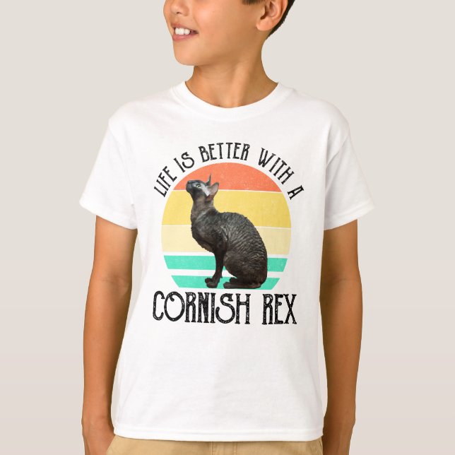 Life Is Better With A Cornish Rex T Shirt (Framsida)