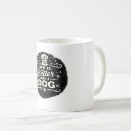 Life Is Better With a Dog – Cute Dog Lover Vintage Kaffemugg