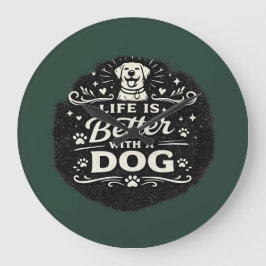 Life Is Better With a Dog – Cute Dog Lover Vintage Stor Klocka