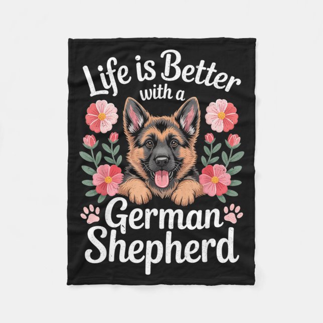 Life Is Better With A German Shepherd Dog Lover  Fleecefilt (Framsidan)