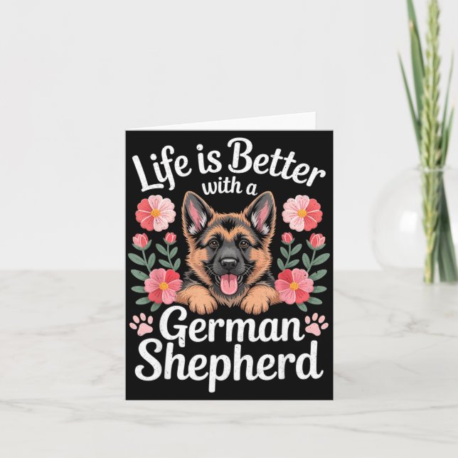 Life Is Better With A German Shepherd Dog Lover  Kort (Framsida)