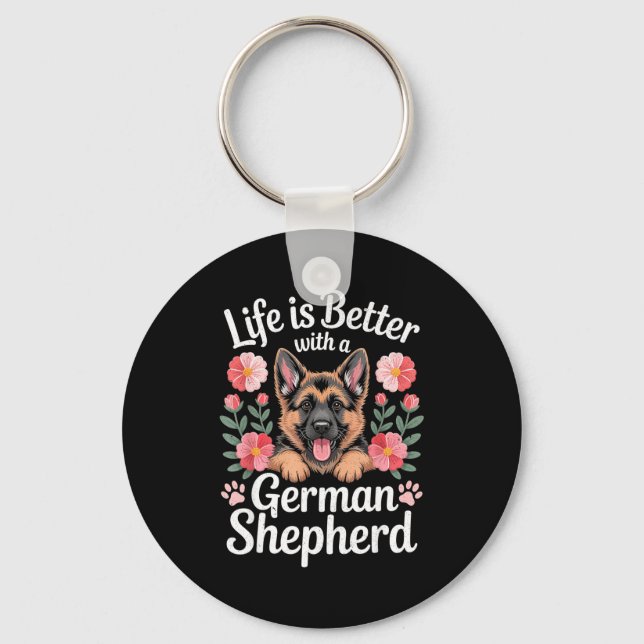 Life Is Better With A German Shepherd Dog Lover  Nyckelring (Framsida)