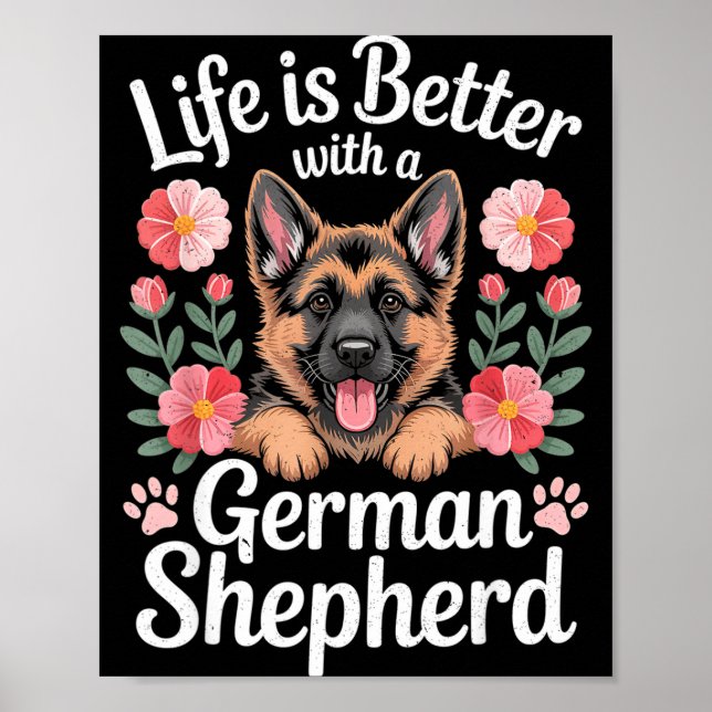 Life Is Better With A German Shepherd Dog Lover  Poster (Framsidan)