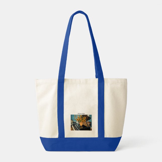 Life is better with a piano - awesome totebag! tygkasse (Baksida)