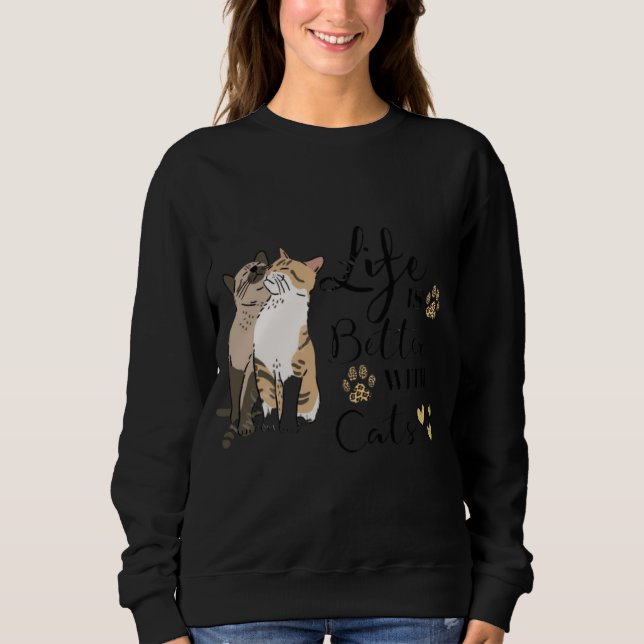 Life Is Better With Cats Better Together 🐱🐱 Purr T Shirt (Framsida)