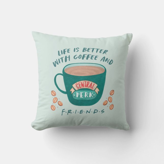 Life is Better with Coffee and FRIENDS™ Kudde (Framsida)