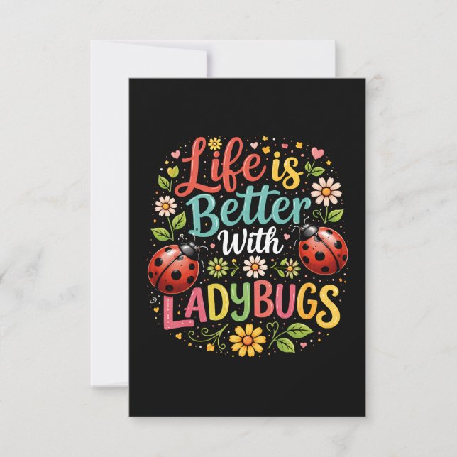 Life Is Better with Ladybugs Tack Kort (Framsida)