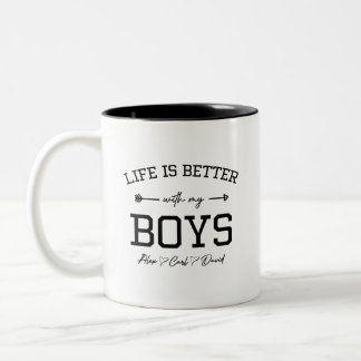 Life is Better with my Boys Två-Tonad Mugg