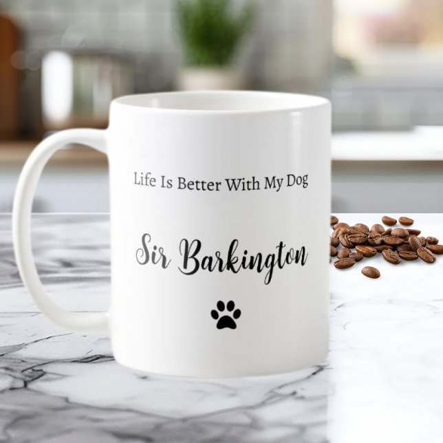 Life Is Better With My Dog Personalized Mug Kaffemugg (Skapare uppladdad)