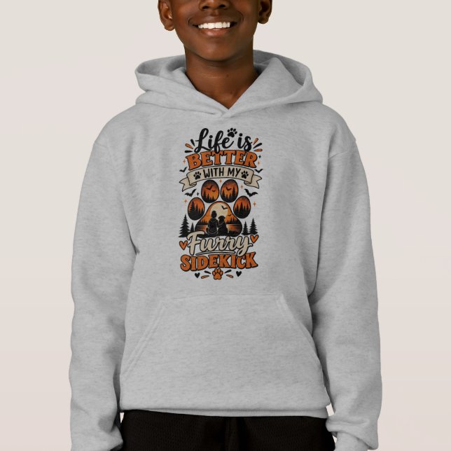 Life Is Better With My Furry Sidekick T Shirt (Framsida)