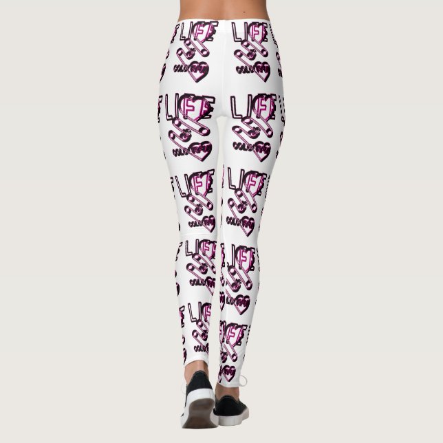 Life Is Colourful - Designerlogo Leggings (Baksida)
