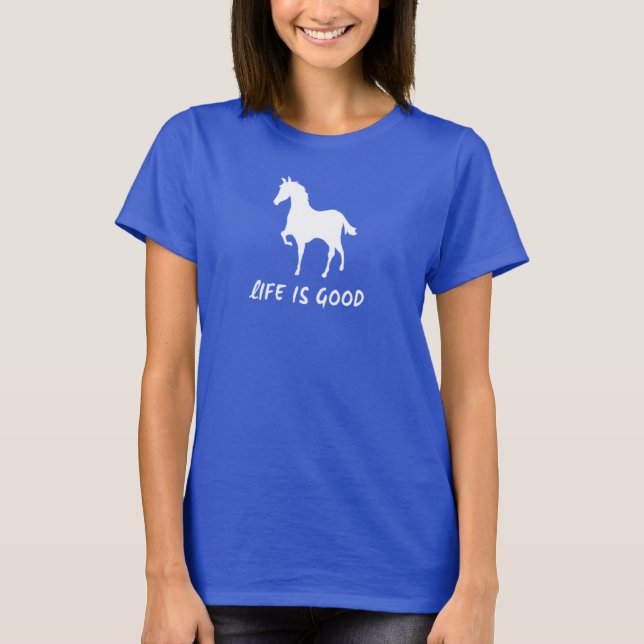 LIFE IS GOOD, HORSE TEE, GIRLS T SHIRT (Framsida)