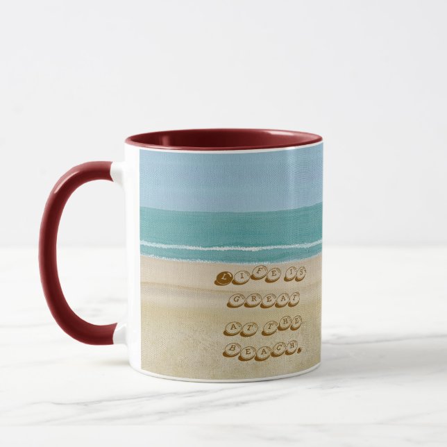 Life is great at the beach, beach mugs mugg (Vänster)