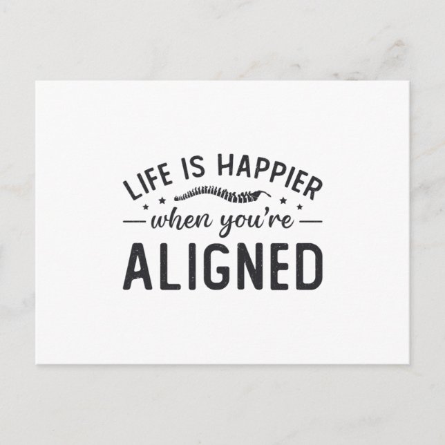 Life Is Happier When You're Aligned Chiropractic Vykort (Framsida)
