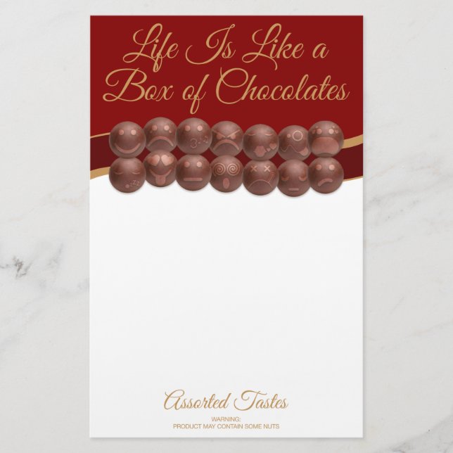 Life Is Like a Box of Chocolates Brevpapper (Framsida)