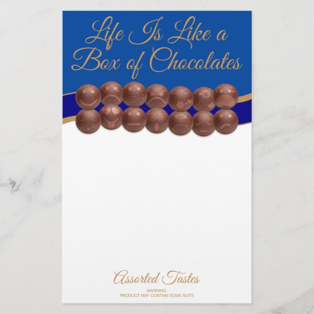Life Is Like a Box of Chocolates Brevpapper (Framsida)