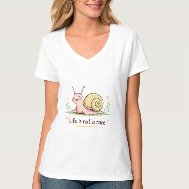 Life Is Not a Race | Pastel Snail T-Shirt (Framsida)