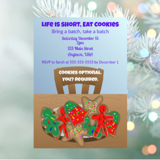 Life is short, eat cookies inbjudningar
