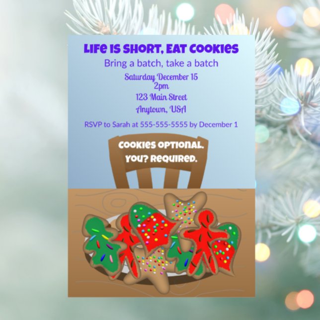 Life is short, eat cookies inbjudningar (Skapare uppladdad)