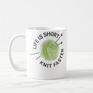 Life Is Short Knit Faster Kaffemugg