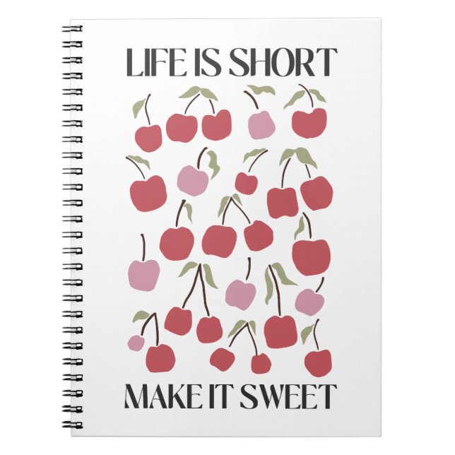 Life Is Short Make It Sweet Quote Boho Wildflower  Anteckningsbok (Framsidan)