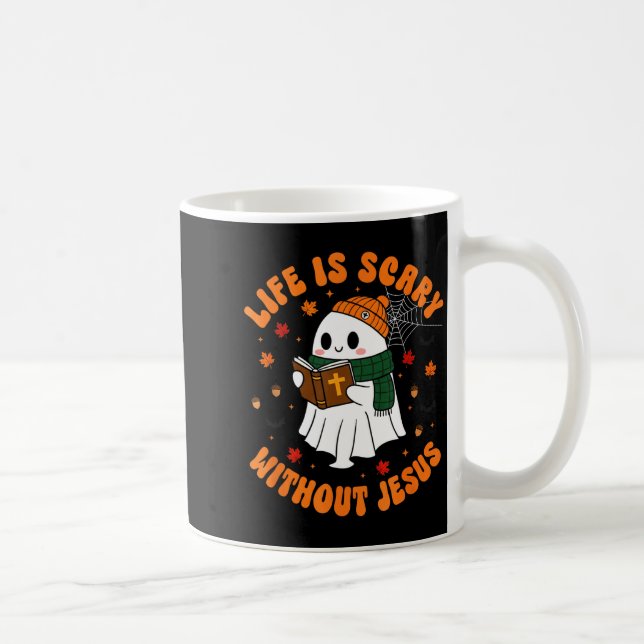 Life Is Y Without Jesus - Christian Halloween  Kaffemugg (Höger)