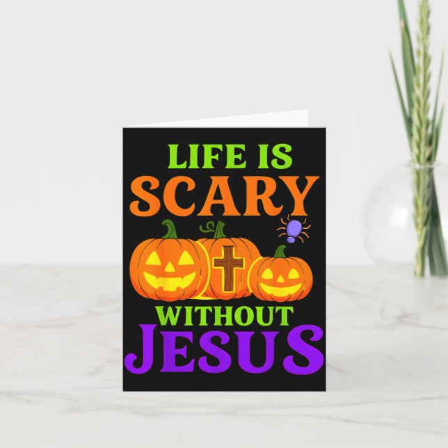 Life Is Y Without Jesus Christian Halloween  Kort (Framsida)